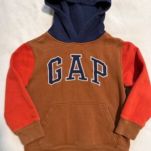 GAP Kids Navy, Brown, and Red Hoodie